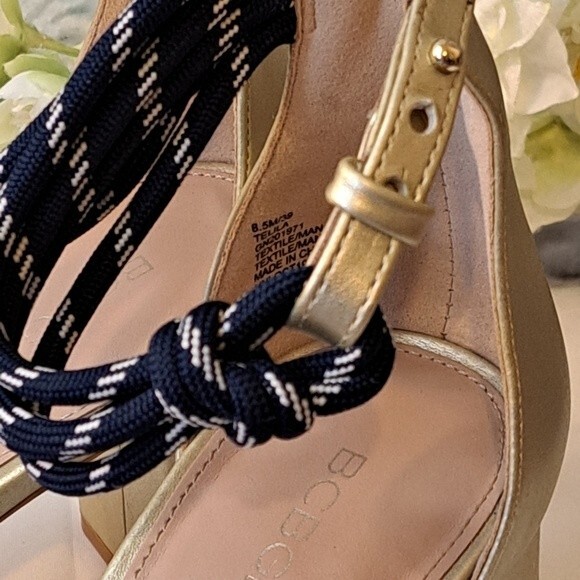 BCBGENERATION TELILA ANKLE STRAP SANDAL IN GOLD SIZE 8.5M - Picture 9 of 16
